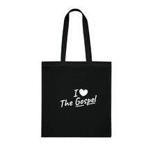 Load image into Gallery viewer, I Love The Gospel Cotton Tote Bag, Eco-Friendly Shopping Bag, Reusable Tote for Church, Gift for Believers, Inspirational Grocery Tote