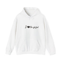 Load image into Gallery viewer, Gospel Love Hoodie, Cozy Faith Sweatshirt, Christian Gift, Inspirational Apparel, Religious Fashion, Church Outing