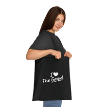 Load image into Gallery viewer, I Love The Gospel Cotton Tote Bag, Eco-Friendly Shopping Bag, Reusable Tote for Church, Gift for Believers, Inspirational Grocery Tote