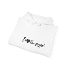 Load image into Gallery viewer, Gospel Love Hoodie, Cozy Faith Sweatshirt, Christian Gift, Inspirational Apparel, Religious Fashion, Church Outing